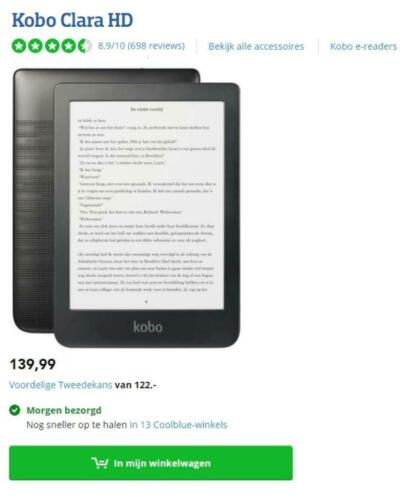 Kobo Clara HD e-reader (nieuw in ongeopende doos)