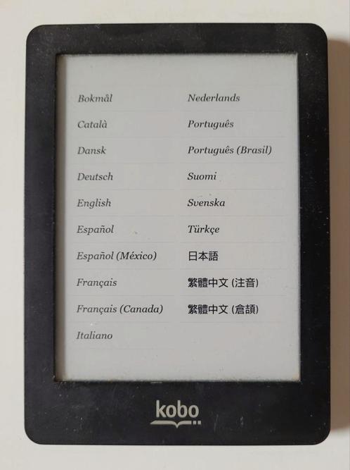 Kobo e-reader, 6quot scherm, backlight. SD slot