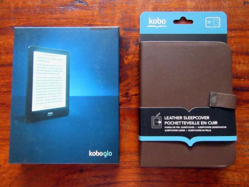 KOBO GLO e-reader WiFi 2GB met orig. Leren Hoesje NIEUW