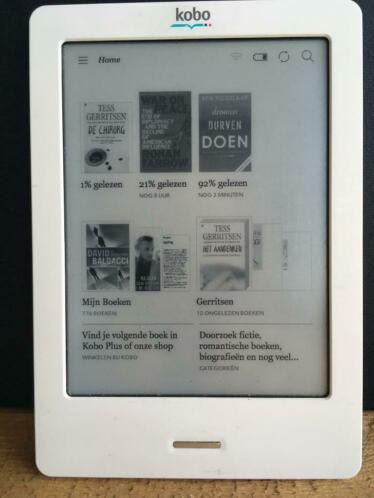 Kobo Touch ereader met veel recente boeken