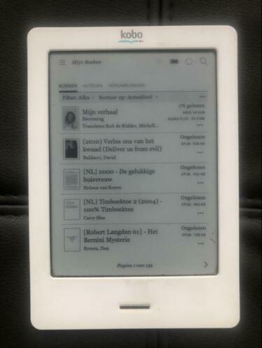 Kobo touch wit met recente boeken