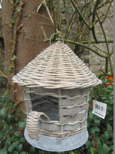 Koopje - vogelhuis - zink met riet