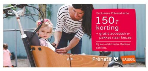 Korting 150,- bij een Babboe bakfiets  gratis accessoires 