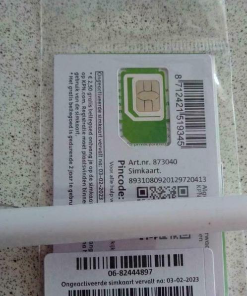 KPN simkaart  10 beltegoed 06 82 444 897 mooi nummer
