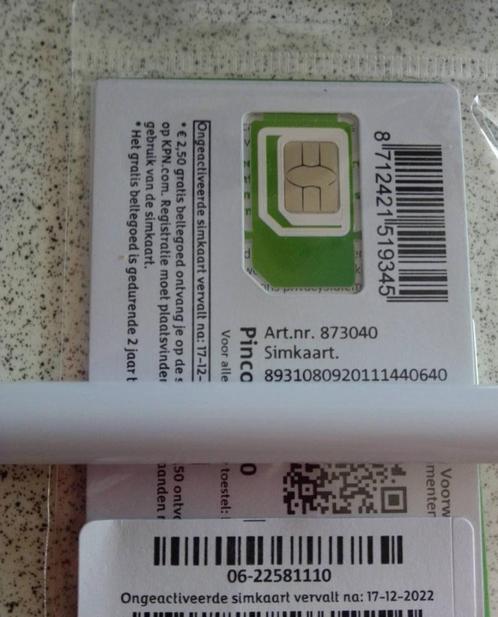 KPN Simkaart  10 euro beltegoed MOOI nummer 06-22 58 111 0