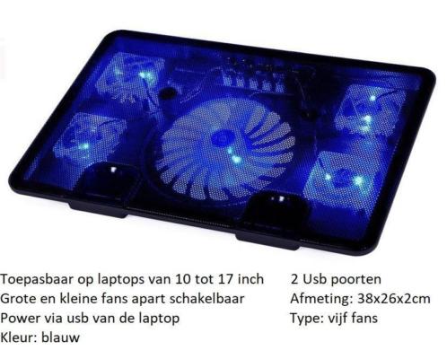 Krachtige Laptop cooler met 5 ventilatoren