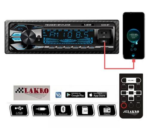 LAKRO Autoradio 6220-BT Usbsdfmaux Bluetooth  4 x 75 Watt