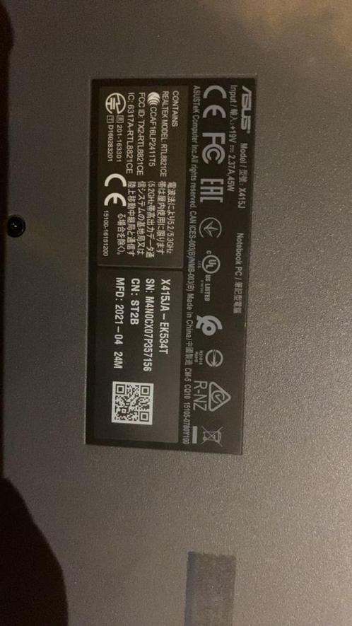 Laptop te koop zo goed als nieuw Asus x415 met hoesoplader