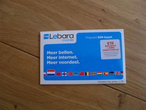 Lebara mobile prepaid simkaart 15 euro50 mb mob internet