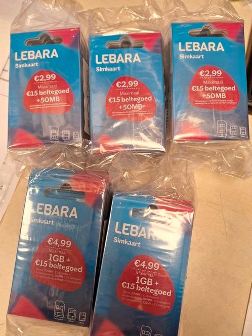 Lebara prepaid 100 stuks nieuwe gesealde 2025 vaste prijs.