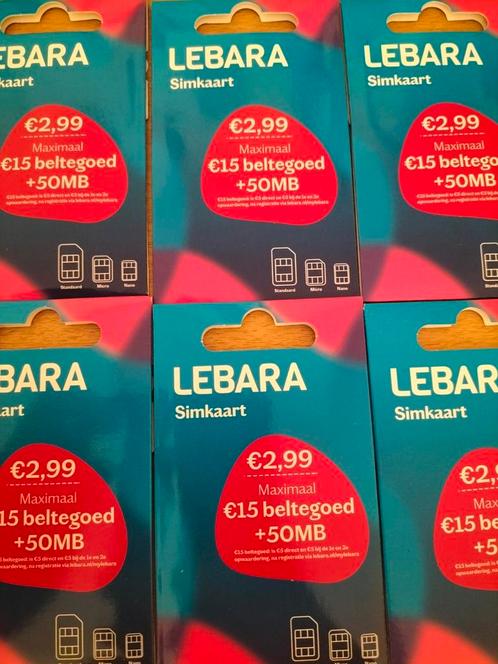 LEBARA PREPAID 50 STUKS NIEUW GESEALD GELDIG TOT 2025