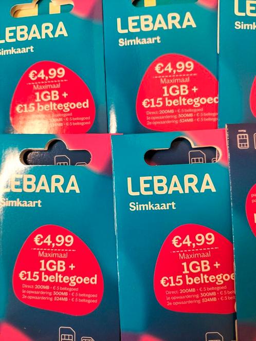 LEBARA PREPAID SIM 20 STUKS GELDIG TOT September 2024