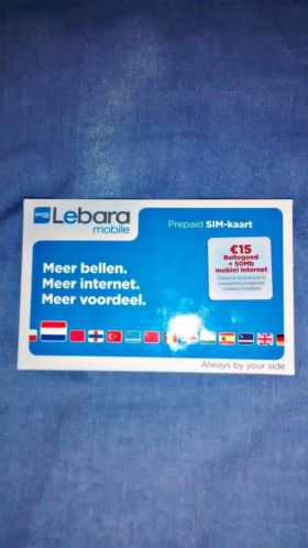 Lebara Prepaid SIM Kaart  15 Beltegoed  50 MB Data