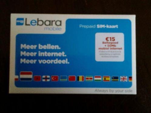 Lebara Prepaid SIM-kaart met 15, beltegoed  50Mb