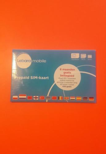 Lebara Prepaid Simkaart met Max 30 beltegoed