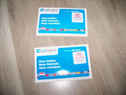 lebara sim kaart met 15 euro beltegoed50mb mobielinternet