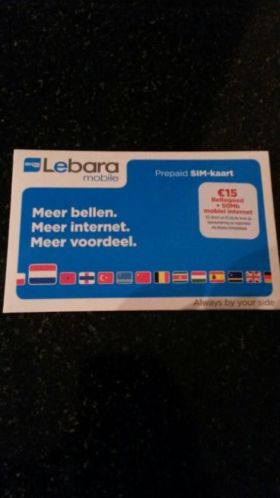 Lebara sim-kaart prepaid kaart 15 euro 50 MB