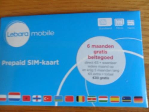 lebara simkaart met beltegoed 