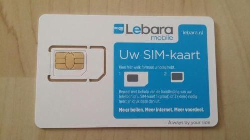 Lebara simkaart, na activeren 20 euro beltegoed, telefoon,