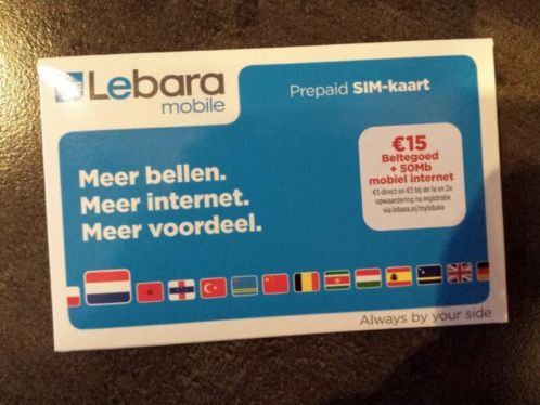 Lebora Simkaart 15 beltegoed  50mb internet