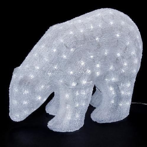 LED kerstverlichting kerstfiguren ijsbeer wit kerstdecoratie