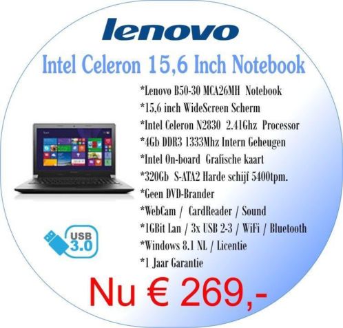 Lenovo Laptops vanaf  269,00