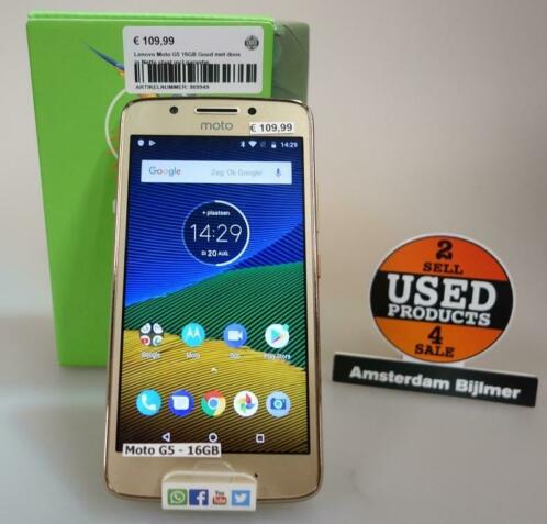 Lenovo Moto G5 16GB Gold  Nette staat