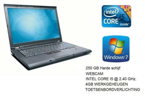 Lenovo T410 i5  2.40 GHz. Webcam, 4GB, 250 GB HD, Win 7, 3G