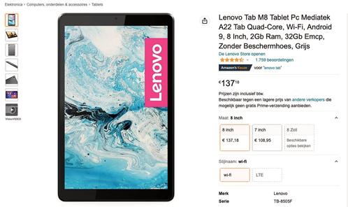 Lenovo tablet - nieuw met factuur. Ik heb 10 tabletten.