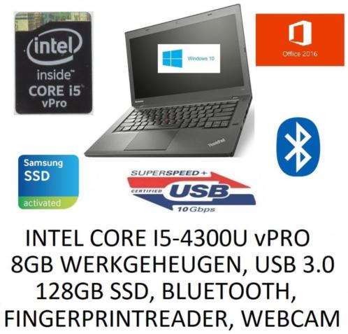 Lenovo Thinkpad T440, i5 vPro, 8GB werkgeheugen, 128 GB SSD