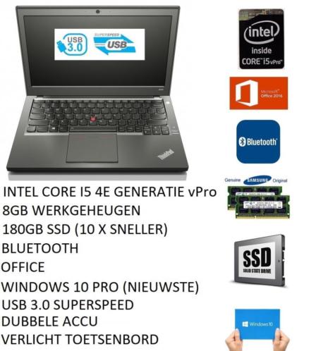 Lenovo X240 i5 vPro, 8GB, 180GB SSD, USB 3.0, Office, Webcam