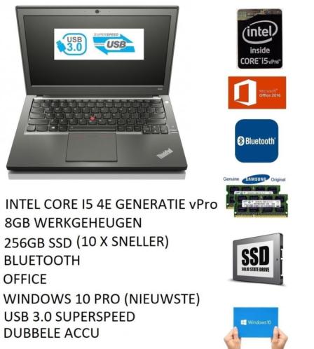 Lenovo X240 i5 vPro, 8GB, 256GB SSD, USB 3.0, Office, Webcam