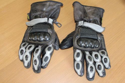Leren motorhandschoenen met carbon protectie handschoenen