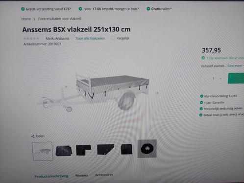 Let op alleen het vlakzeil anssems bsx 251x130 te koop