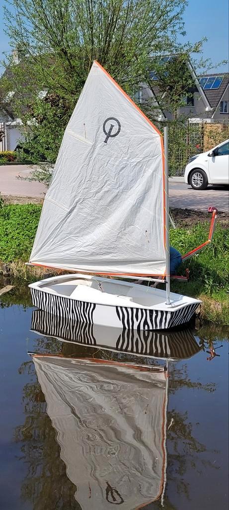 Leuke Optimist met zebra strepen