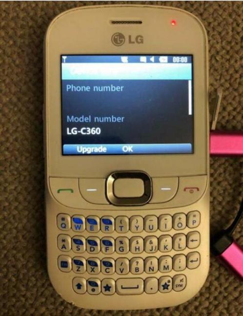 LG C360, wit, QWERTY toetsenbord, in goed, frisse IGST