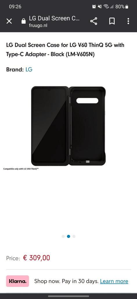 Lg dual screen case voor lg v60 thinq 5g smartphone zgan