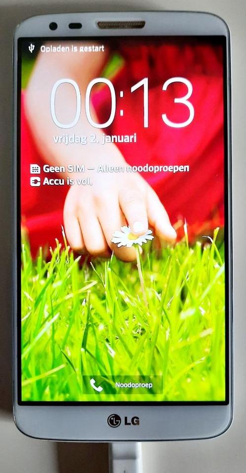 LG G2 Mobiele telefoon. Wit. scherm zonder krassen.