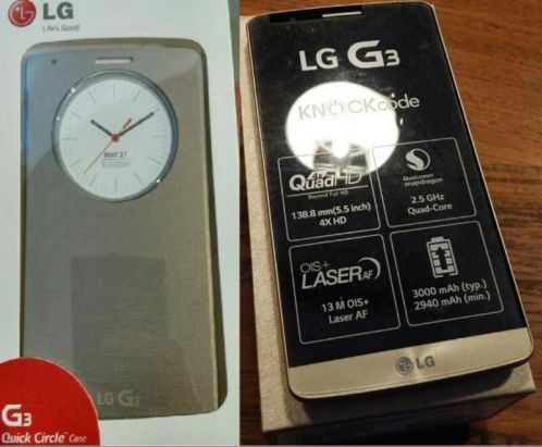 LG G3 16GB Goud met Nieuw Origineel LG Circle Case hoesje