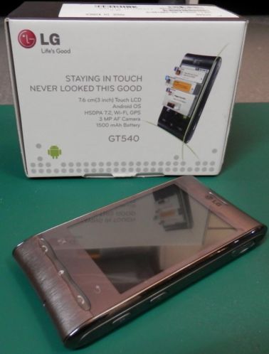 LG GT-540 mobiele telefoon Android en Simlock vrij.