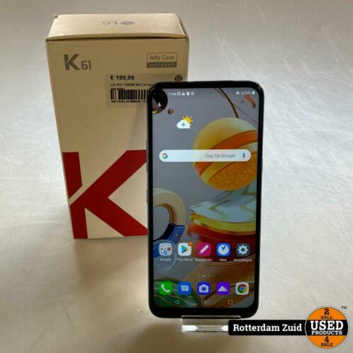 LG K61 128GB wit  In doos  Met garantie