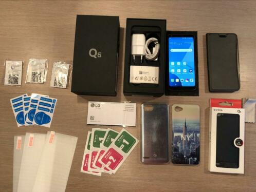 LG Q6 (zwart, 32 GB) met toebehoren