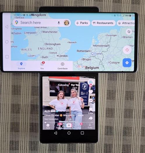 LG WING, ALS NIEUW, UNIEKE quotSWIPEquot GSM MET DUBBELE SCHERM