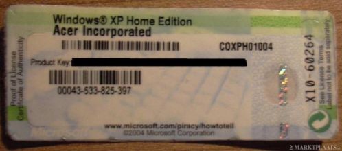 Licentie Windows XP Home Edition