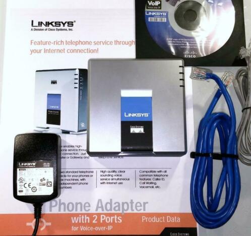 Linksys Cisco PAP2T ATA PAP2-T VoIP Phone adapter SPA112 PAP