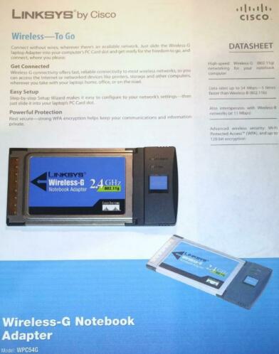 Linksys Cisco WPC54G V3 Wi-Fi 54Mbps Cardbus Adapter PCMCIA 