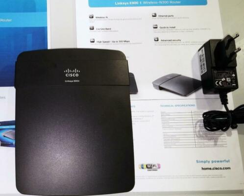 Linksys E900 Cisco Wireless-N300 Draadloze WiFi Router 300n