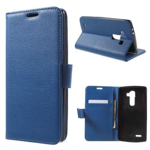 Litchi Cover wallet case hoesje LG K10 blauw