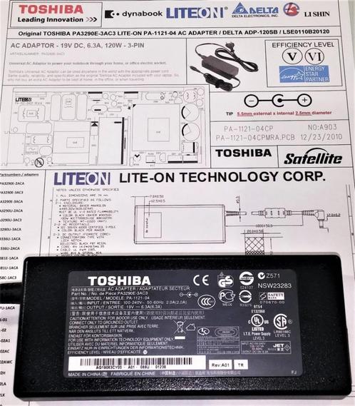 LITE-ON PA-1121 Toshiba PA3290E-3AC3 19V 6.3A 120W Adapter