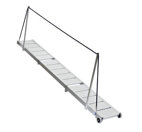 Loopplank  gangway voor zeilboot, teak en aluminium